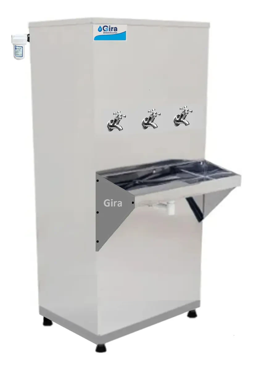 Bebedouro Industrial 100 Litros em aço inox, reservatório de 100 litros, atende até 230 pessoas por hora